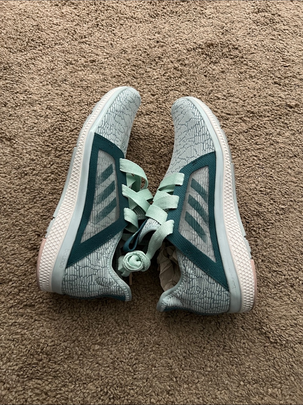 adidas Women's Light Teal and Teal Athletic Sneakers